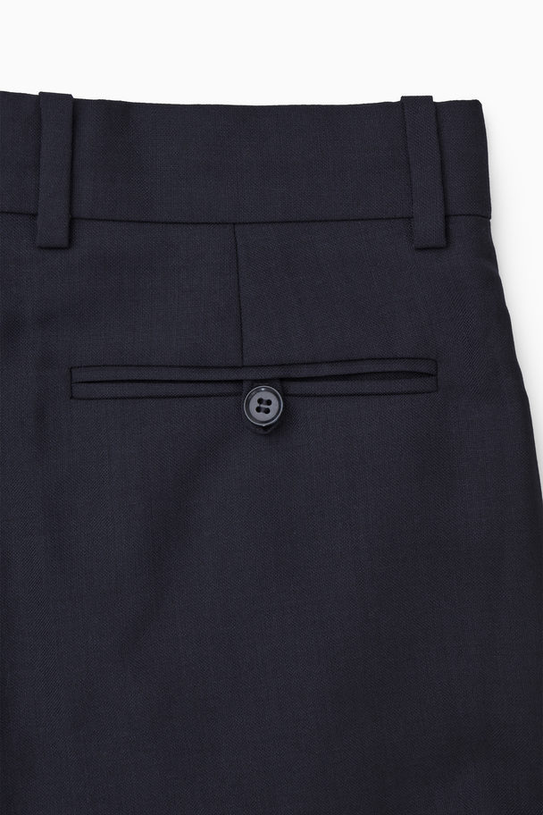 COS Low-rise Tailored Wool Trousers Navy