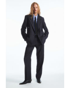 Low-rise Tailored Wool Trousers Navy