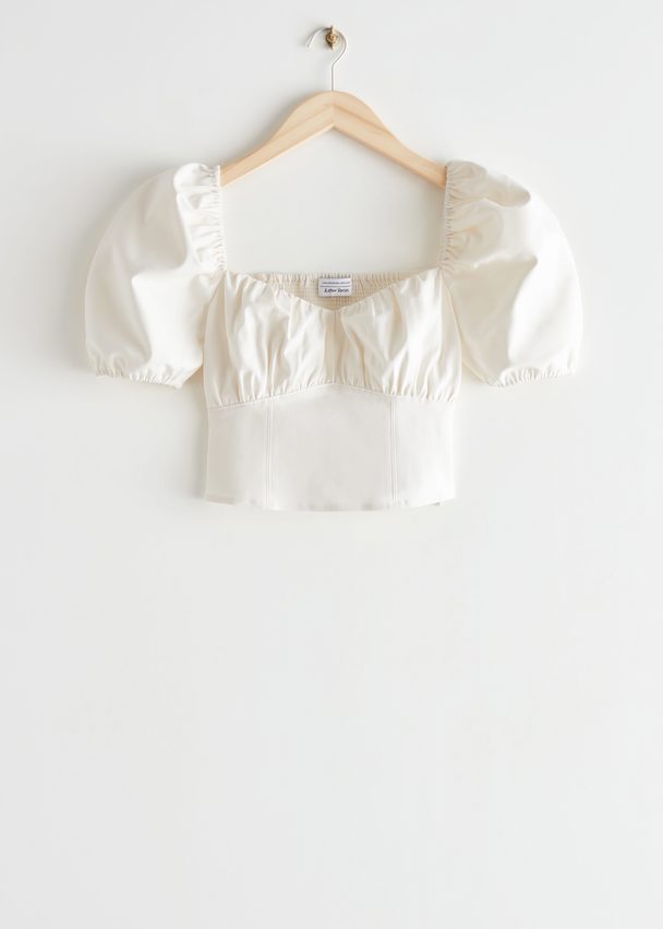 & Other Stories Puff Sleeve Top White