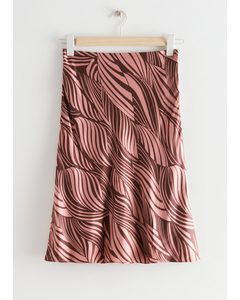 Swirl Print Midi Skirt Pink Print