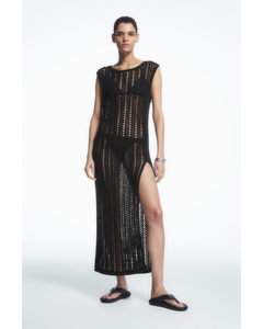 Open-knit Maxi Dress Black