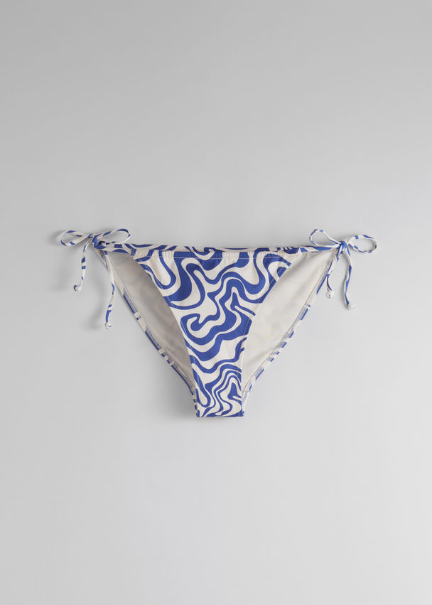 & Other Stories Bow-detailed Bikini Briefs Blue/white Print
