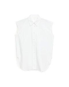 Sleeveless Poplin Shirt White