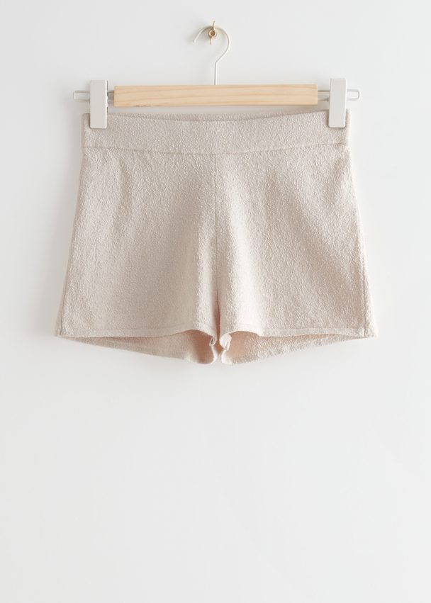 & Other Stories Fitted Knit Shorts Oatmeal