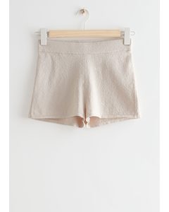 Fitted Knit Shorts Oatmeal
