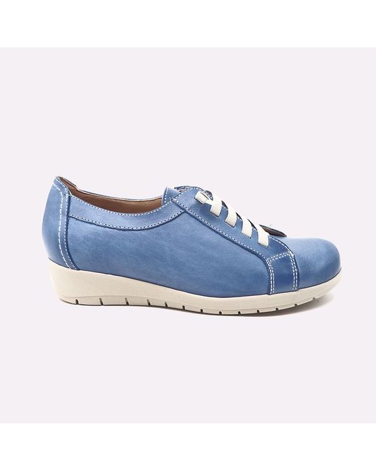 Daneris Lycia Lace Up Shoe In Blue Leather
