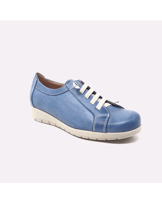 Daneris Lycia Lace Up Shoe In Blue Leather