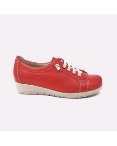 Lycia Lace Up Shoe In Red Leather