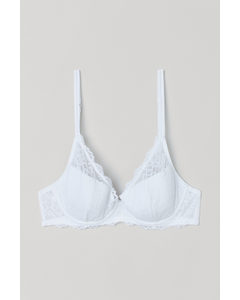 Padded Underwired Lace Bra White