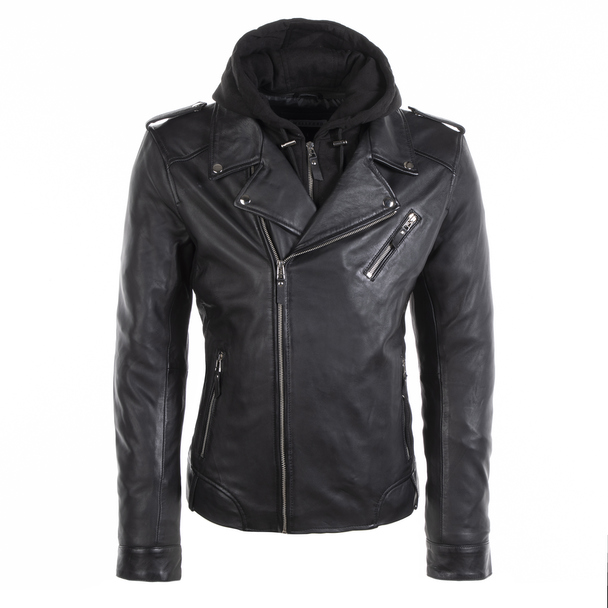 Blue Wellford Leather Jacket Yves