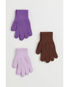 3-pack Gloves Light Purple/plum
