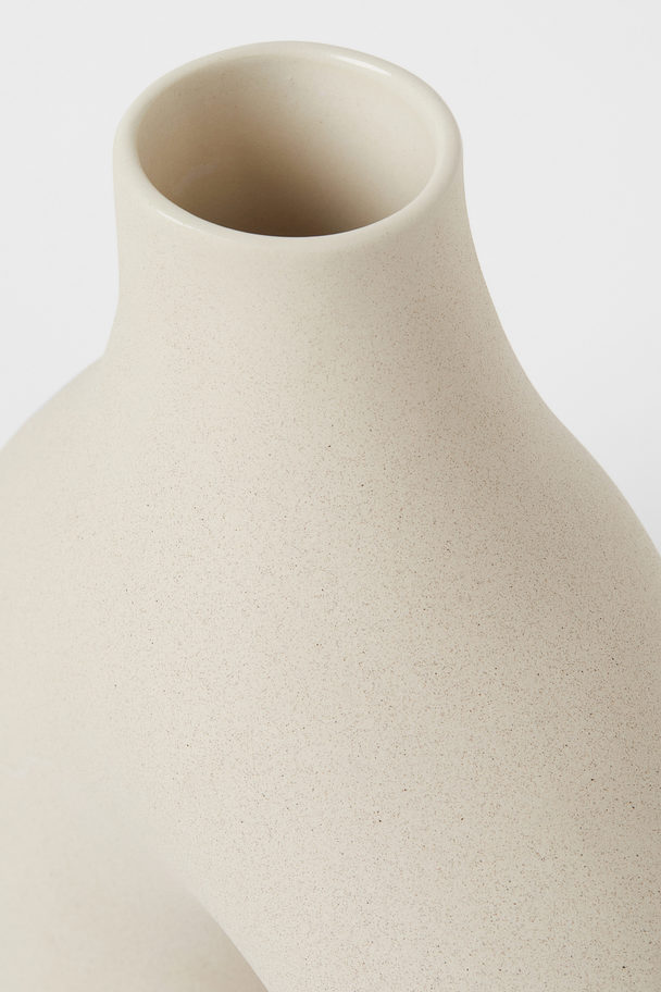 H&M HOME Large Stoneware Vase Light Beige