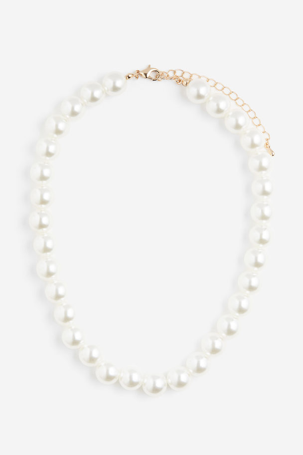 H&M Beaded Necklace White