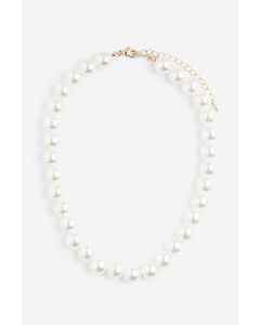 Perlenkette Weiß
