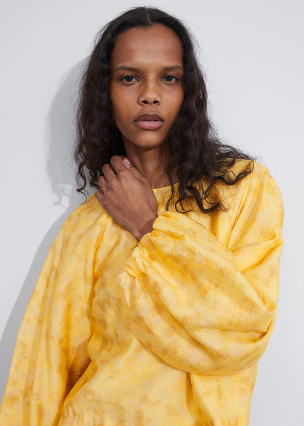 & Other Stories Balloon-sleeve Top Yellow