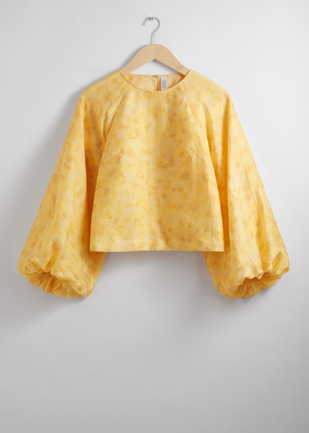 & Other Stories Balloon-sleeve Top Yellow