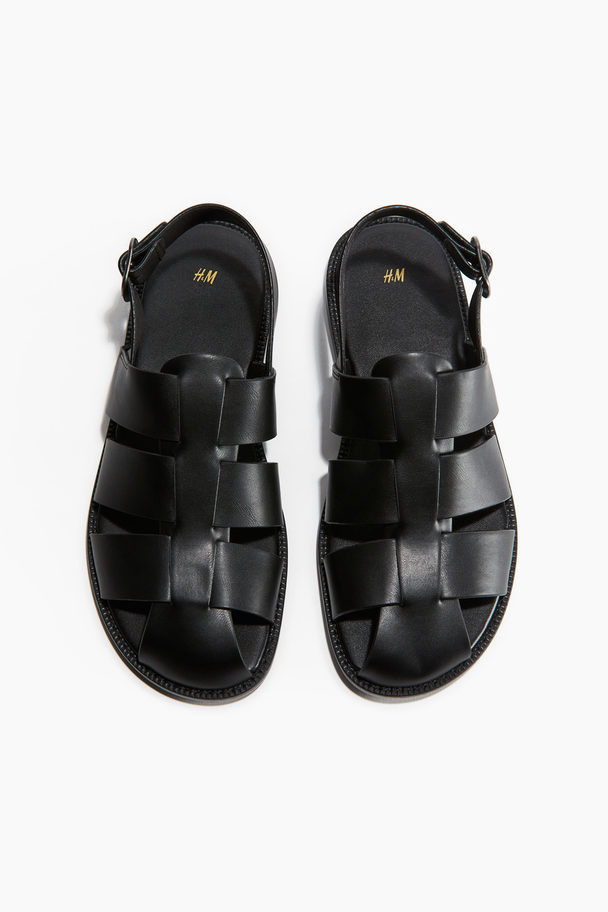 H&M Fisherman-Sandalen Schwarz