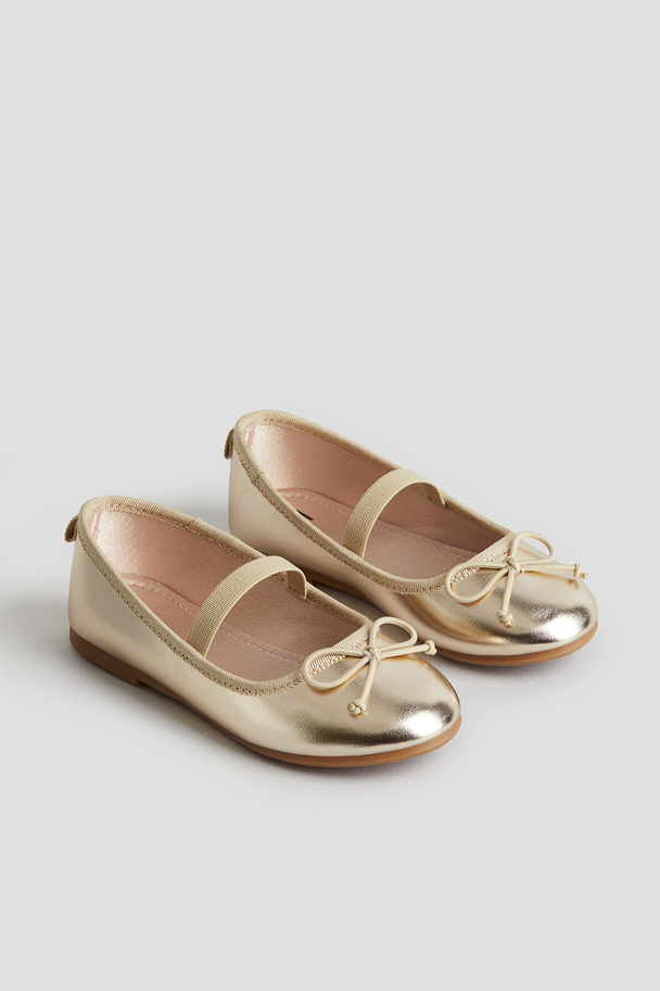 H&M Ballet Pumps Gold-coloured