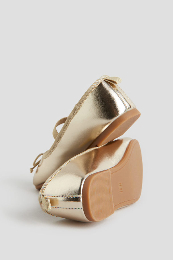 H&M Ballerinas Goldfarben