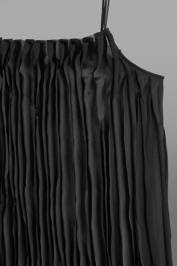 COS The Appliquéd Layered Slip Dress Black