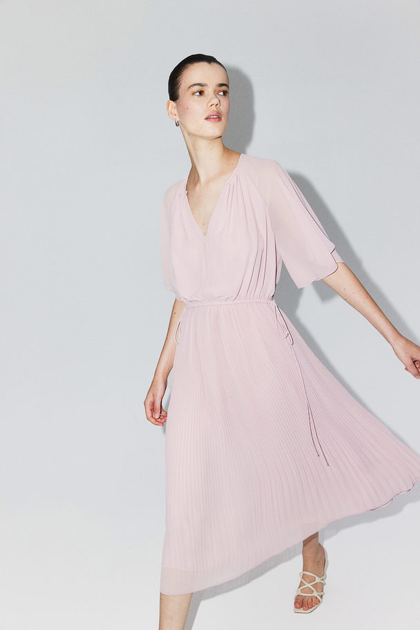 H&M Mama Pleated Nursing Dress Light Pink