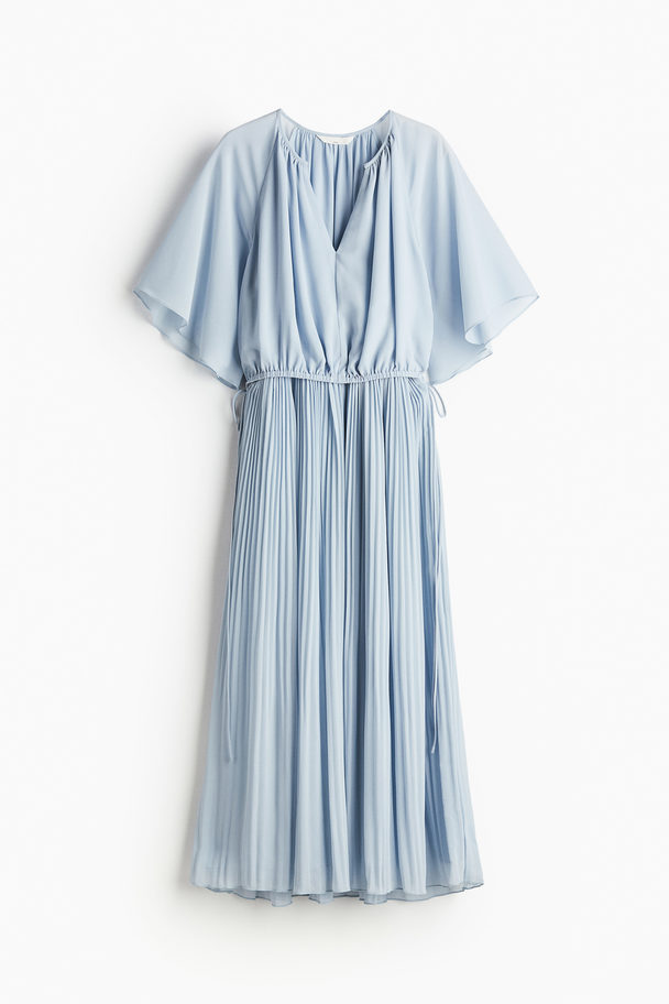 H&M Mama Pleated Nursing Dress Light Blue