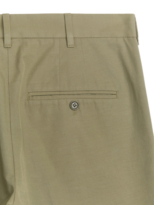 ARKET Cotton Trousers Khaki Green