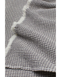 Handtuch mit Waffelmuster Grau/Weißmeliert