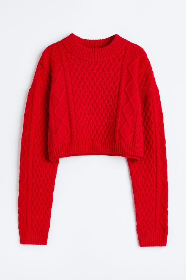 H&M Cable-knit Jumper Red