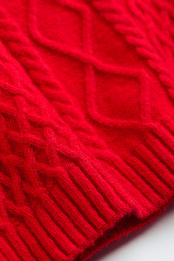 H&M Cable-knit Jumper Red