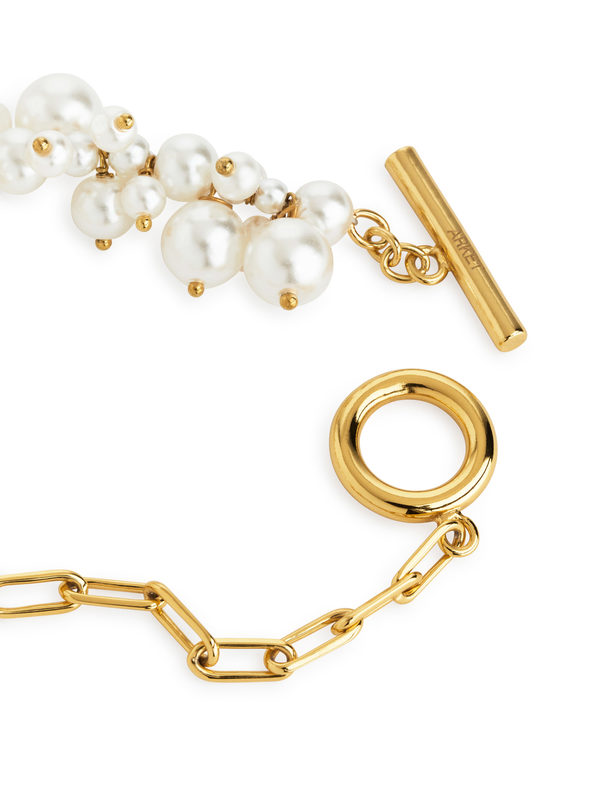 ARKET Gold-plated Pearl Bracelet Gold