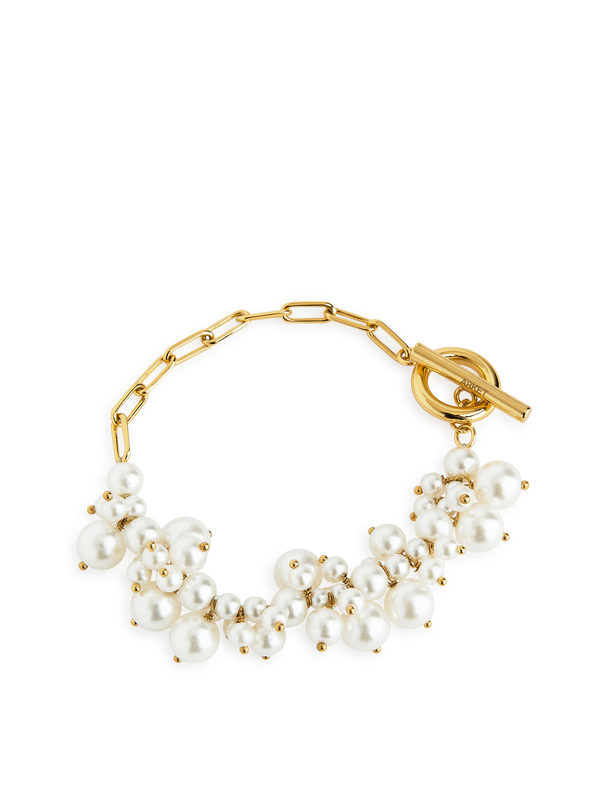 ARKET Gold-plated Pearl Bracelet Gold