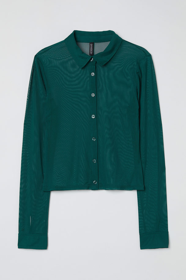 H&M Skjorte I Mesh Grøn