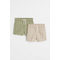 2-pack Cotton Cargo Shorts Beige/khaki Green