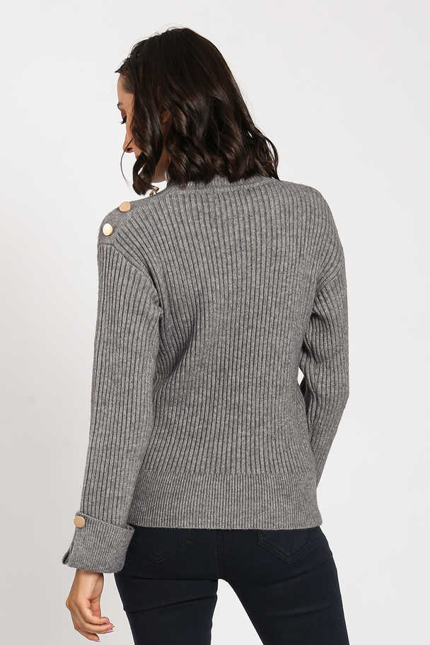 William de Faye Large Diamond Sweater In Front Of Buttons At The Shoulder And Cuff