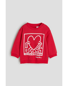 Sweatshirt mit Motiv Rot/Keith Haring