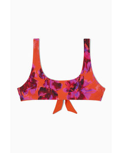 Reversible Bikini Top Bright Orange / Printed