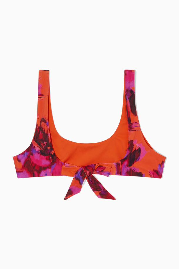 COS Reversible Bikini Top Bright Orange / Printed