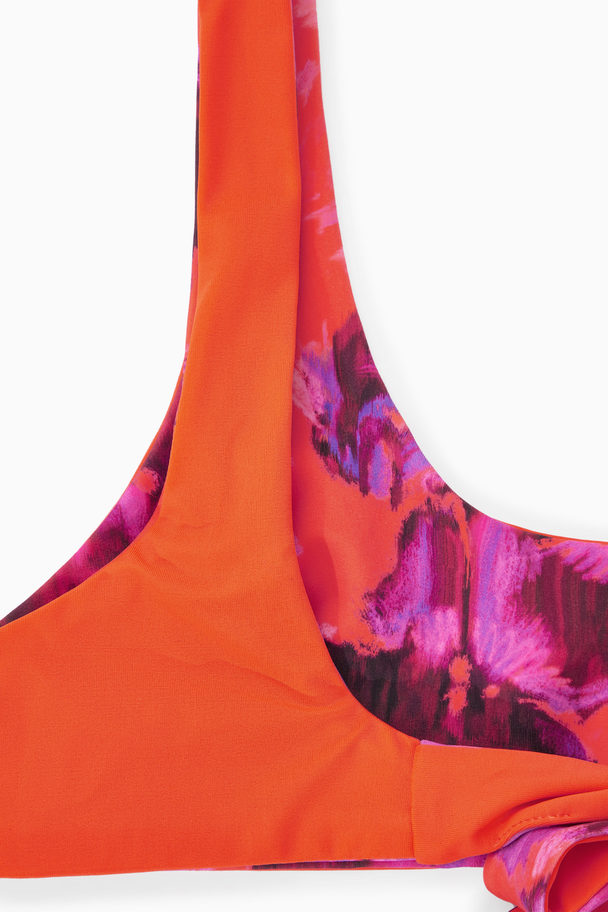COS Reversible Bikini Top Bright Orange / Printed
