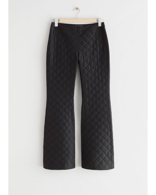 & Other Stories Flared Padded Outdoor Trousers Black