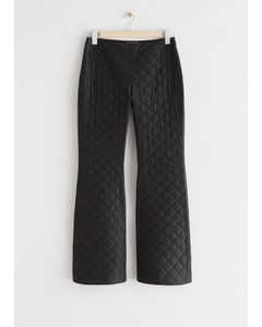 Flared Padded Outdoor Trousers Black