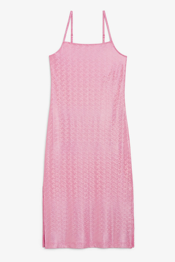 Monki Roze Slip-in Midi-jurk Met Glitters Roze Glitter