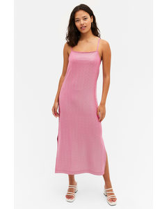 Roze Slip-in Midi-jurk Met Glitters Roze Glitter