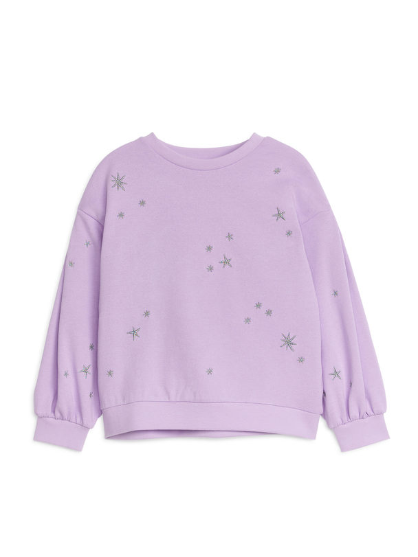 ARKET Embroidered Sweatshirt Lilac