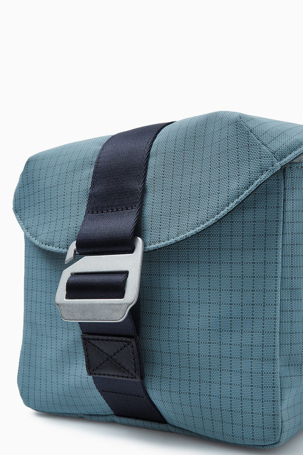 COS Grid Crossbody Bag - Ripstop Steel Blue / Grid