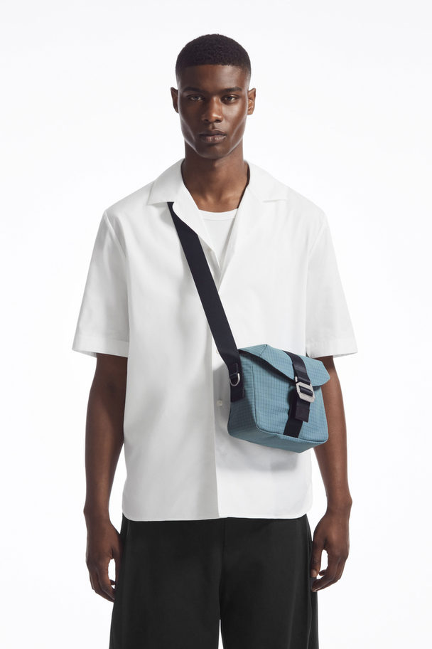 COS Grid Crossbody Bag - Ripstop Steel Blue / Grid