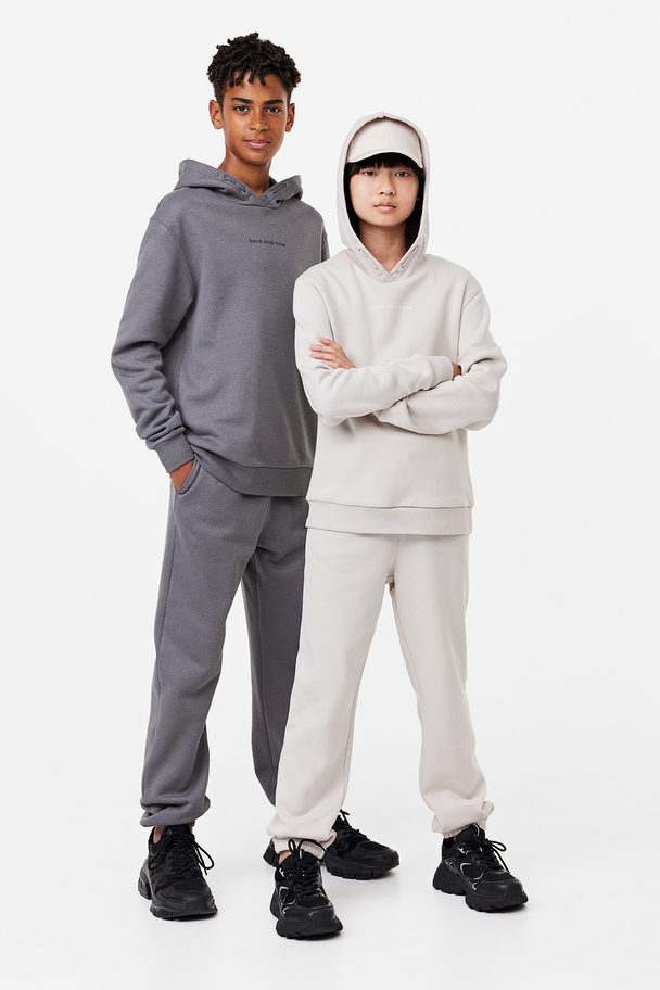 H&M Text-motif Sweatpants Dark Grey