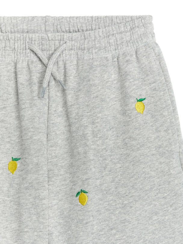 ARKET Embroidered Sweatshorts Grey Melange