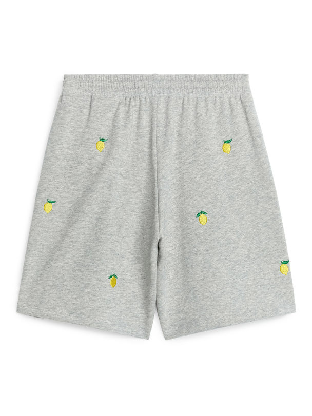 ARKET Embroidered Sweatshorts Grey Melange