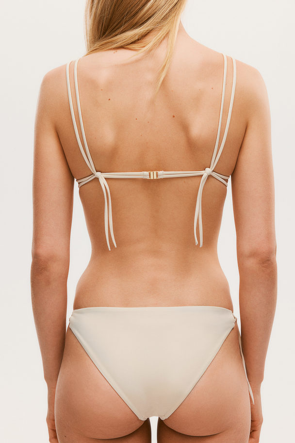 H&M Bikinitrosa Med Knytband Crèmevit